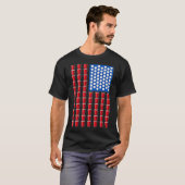 ビールポンレッドソロカップアメリカ国旗USA Tシャツ (正面フル)