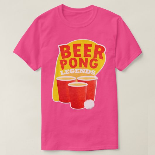 ビールポン伝説の飲みゲームのチーム Tシャツ (デザイン正面)