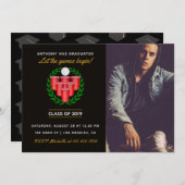 ビールポン卒業お祝いパーティー追加の写真 招待状 (正面/裏面)