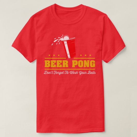 ビールポン忘れボール洗わない Tシャツ (デザイン正面)