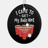 ビールポン来グ、ボールを濡らす セラミックオーナメント (左)