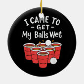 ビールポン来グ、ボールを濡らす セラミックオーナメント (裏面)