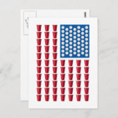 ビールポン飲みゲーム米国国旗 ポストカード (正面/裏面)