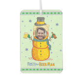 ビールマおもしろいン霜の降りたユーモアカスタム写真クリスマス カーエアーフレッシュナー (正面)