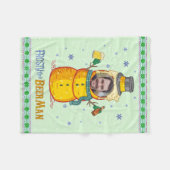 ビールマおもしろいン霜の降りたユーモアカスタム写真クリスマス フリースブランケット (正面(横))