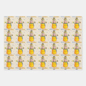 ビールマおもしろいン霜の降りたユーモアカスタム写真クリスマス ラッピングペーパーシート (正面3)