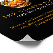 ビールマグのロゴブルワリーバーリオープニング安全へようこそ ポスター (角)