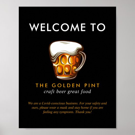 ビールマグのロゴブルワリーバーリオープニング安全へようこそ ポスター (正面)