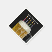 ビールマグの誕生日キャンドル スタンダードカクテルナプキン (角)