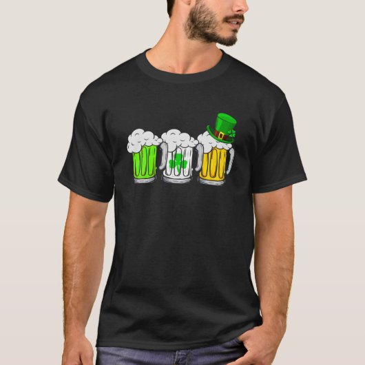 ビールマグアイリッシュ国旗St patricks dayメンタム Tシャツ (正面)