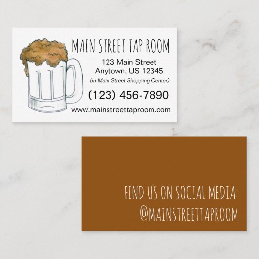ビールマグエールバータップルームレストランドリンク 名刺 (正面/裏面)