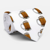 ビールマグカップ風刺画 ネクタイ (ロール)