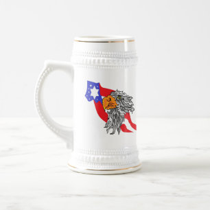 ビールマグカップ： Bald Eagle with the Usa Flag ビールジョッキ