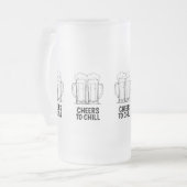 ビールマグカリンキングデザイン フロストグラスビールジョッキ (正面左)