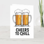 ビールマグカリンキングデザイン 箔グリーティングカード (裏面)