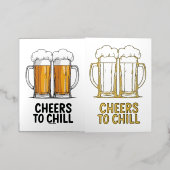 ビールマグカリンキングデザイン 箔グリーティングカード (外側レイダウン)