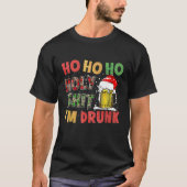 ビールマグクリスマスサンタハトレンディアおもしろいクリスマスL Tシャツ (正面)