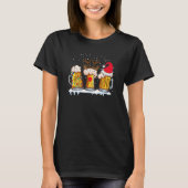 ビールマグクリスマスツリーライツトインディアクリスマスサンタ Tシャツ (正面)