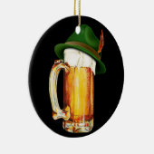 ビールマグドイツハットを着たオクトーバーフェスト セラミックオーナメント (右)