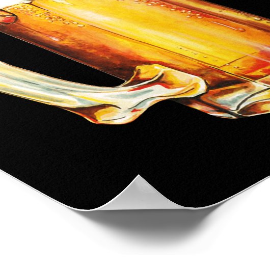 ビールマグドイツハットを着たオクトーバーフェスト ポスター (角)