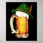 ビールマグドイツハットを着たオクトーバーフェスト ポスター (正面)