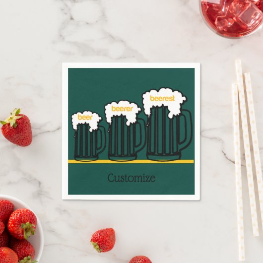 ビールマグパーソナライズされたパーティーナプキン スタンダードカクテルナプキン (インサイチュ)