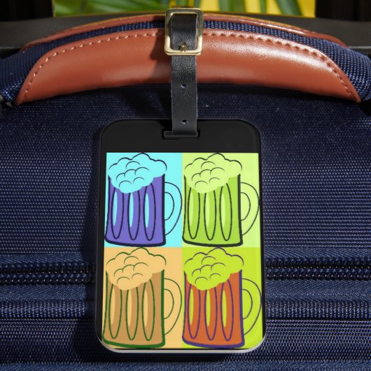 ビールマグポップ・アートのアート ラゲッジタグ (正面インサイチュ2)