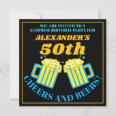 ビールマグ応援とビール50歳の誕生パーティー 招待状 (正面)