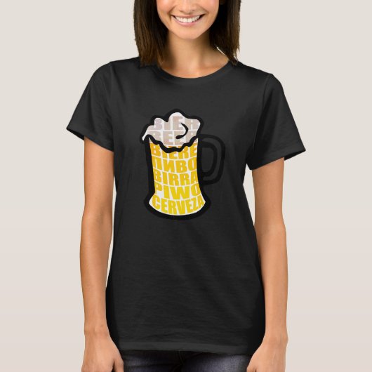 ビールマグ飲み泡Cervezaビー国際的ヤー Tシャツ (正面)