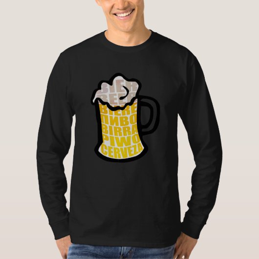 ビールマグ飲み泡Cervezaビー国際的ヤー Tシャツ (正面)
