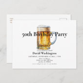 ビールマン荷車を引くズ50歳の誕生日パーティー ポストカード (正面/裏面)