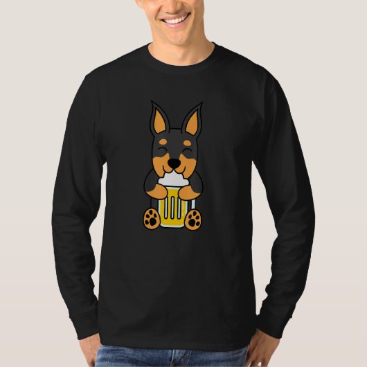 ビールミニチュアピンシャー犬 Tシャツ (正面)