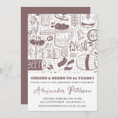 ビールメンズヴィンテージ素朴ドリンク82歳の誕生日 招待状 (正面/裏面)