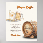 ビールモダンカジュアルおむつラッフルサイン ポスター (正面)