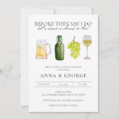 ビールモダンワインブルワールカップルシャワー 招待状 (正面)