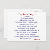 ビールユーモアのあるTシャツ&ギフト、ビール祈りの言葉! ポストカード (正面/裏面)