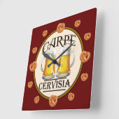 ビールユーモアアクリル壁時計 スクエア壁時計 (傾斜)