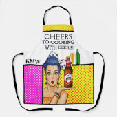 ビールユーモアエプロン付料理 エプロン (正面)