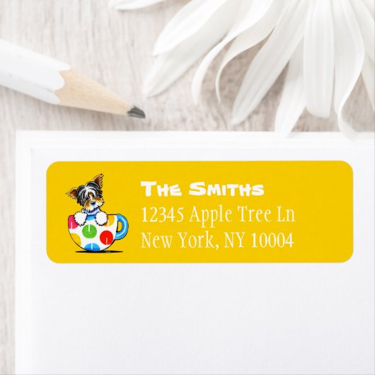 ビールヨークシャーテリア水玉模様カップカスタムカラー ラベル (インサイチュ)