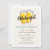 ビールライトベージュオクトーバーフェスト秋パーティー 招待状 (正面)