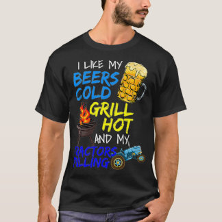 ビールラバーグリルマスターミートグリリングBBQトラクターP Tシャツ