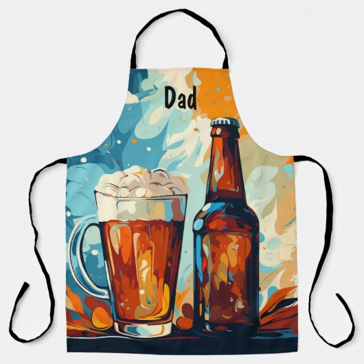 ビールラバーパーソナライズされたズBBQキッチン エプロン (正面)