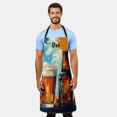 ビールラバーパーソナライズされたズBBQキッチン エプロン (着用した状態)