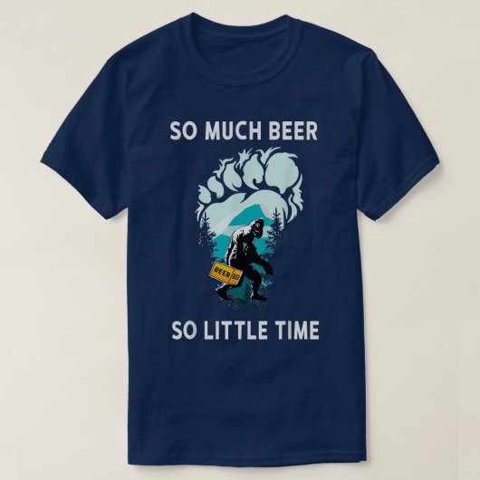 ビールラバービフートドリンクビールおもしろいサスカッチSo m Tシャツ (デザイン正面)