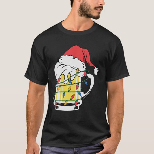 ビールラバーファミリーマッチングクリスマスグループ大人 Tシャツ (正面)