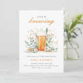 ビールラブは醸造カップルのシャワー招待状 招待状 (スタンド正面)