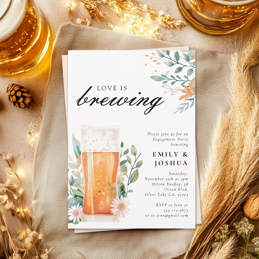 ビールラブイズブルーイング婚約パーティ 招待状