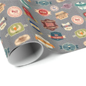 ビールラベルファンシーコラージュ ラッピングペーパー (ロールコーナー)