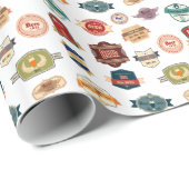 ビールラベルファンシーコラージュ ラッピングペーパー (ロールコーナー)