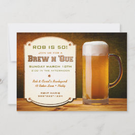 ビールレザーリベットBrew N 'Que 招待状